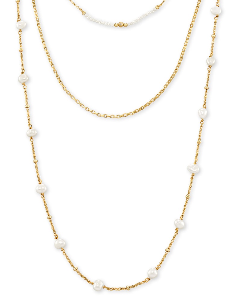 white pearl gold necklace