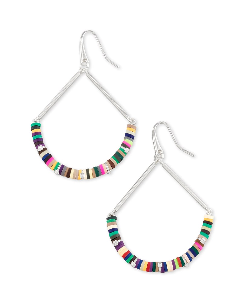 Reece Bright Silver Drop Earrings in Neutral Mix image number 0