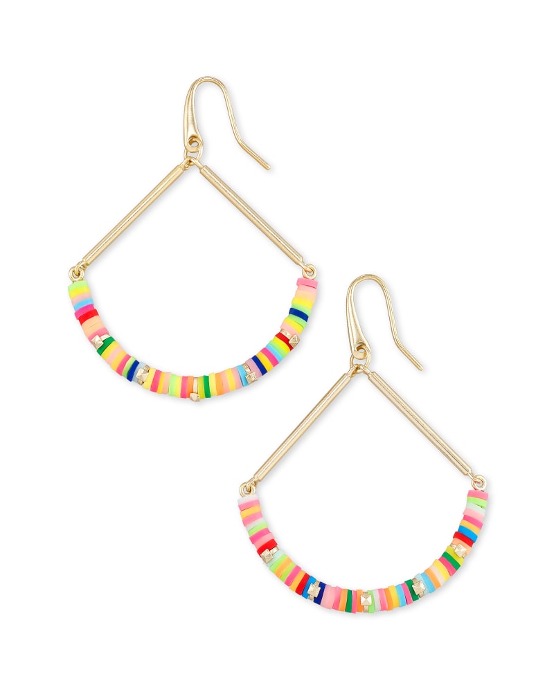 Reece Gold Drop Earrings in Neon Mix image number 0