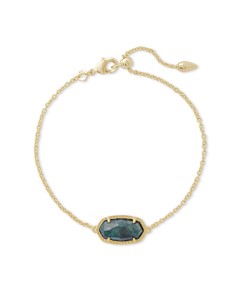 Elaina Gold Single Slide Bracelet in Green Apatite | Kendra Scott