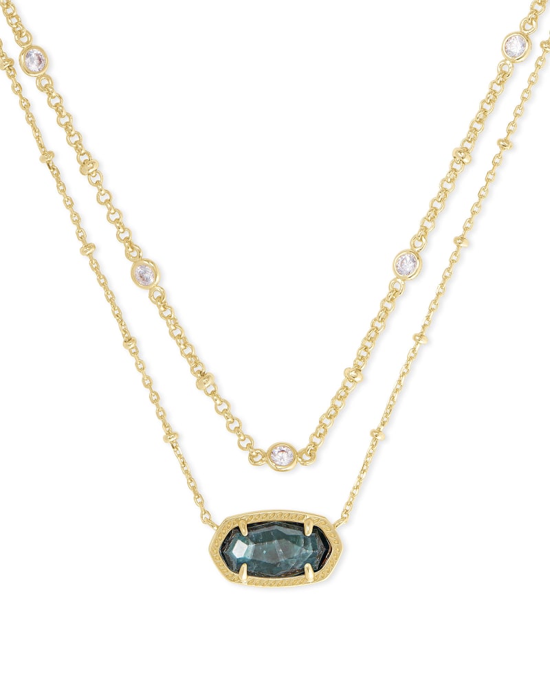 Elisa Gold Multi Strand Necklace in Green Apatite | Kendra Scott