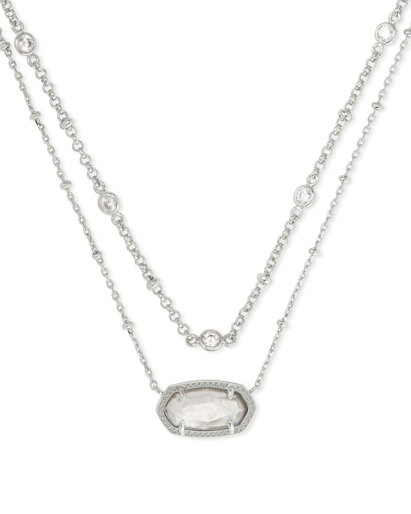 Elisa Silver Multi Strand Necklace in Gray Illusion | Kendra Scott