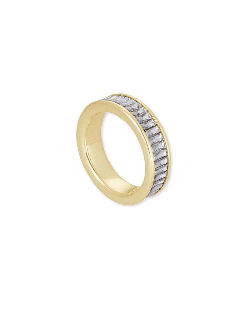 Jack gold band ring in white crystal clearance