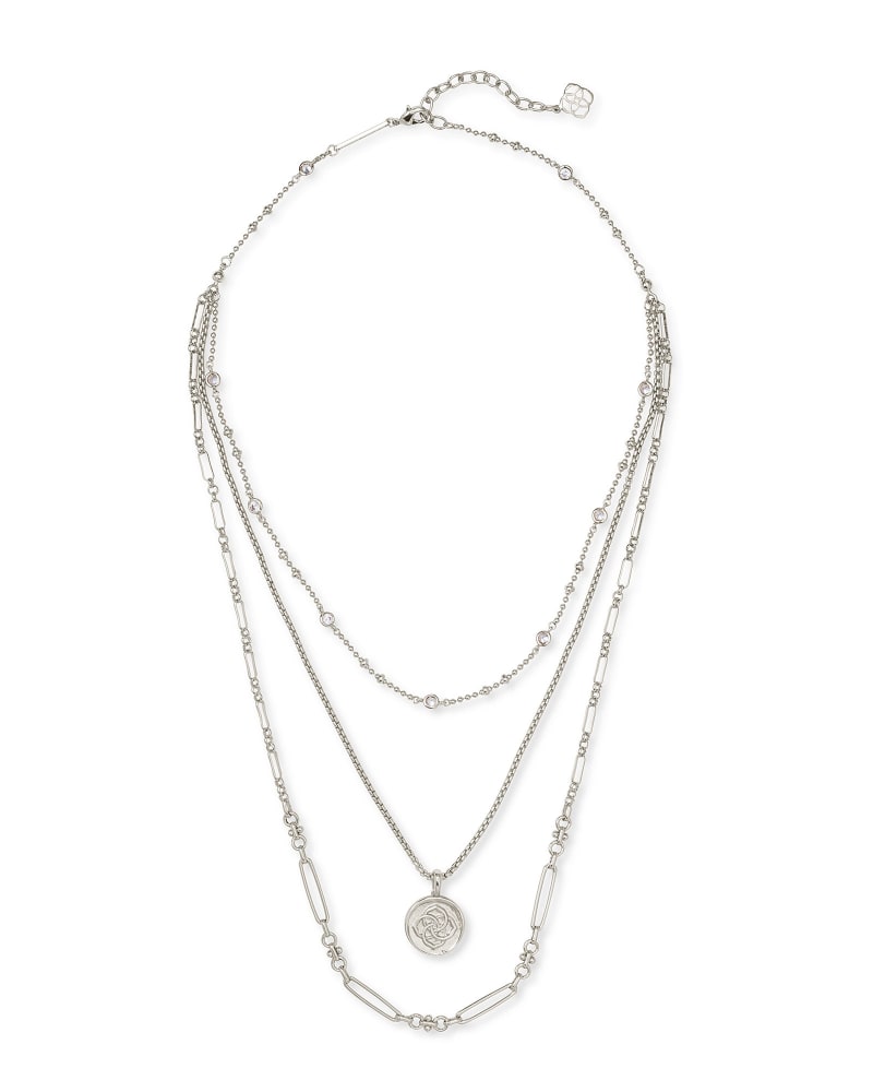 Medallion Coin Multi Strand Necklace in Silver image number 2