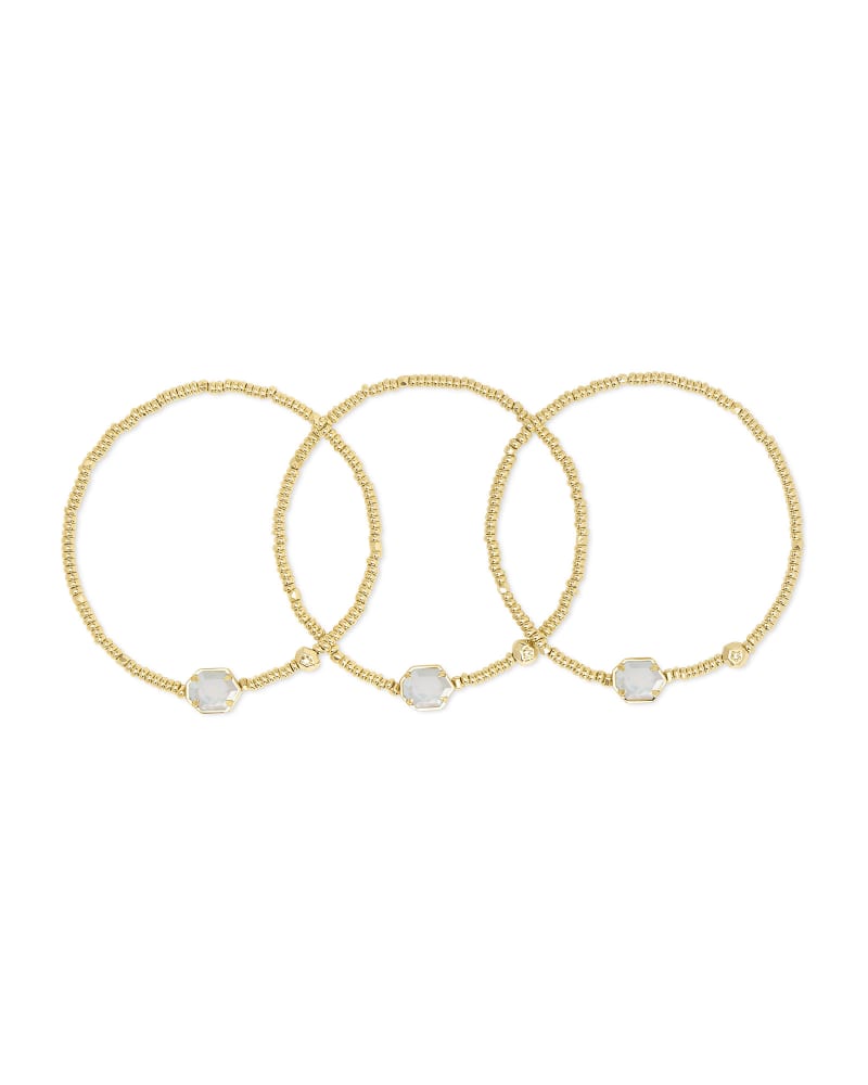 Tomon Gold Stretch Bracelet in Ivory Mother-of-Pearl | Kendra Scott