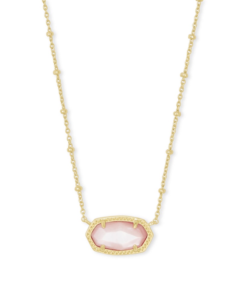 Elisa Satellite Gold Pendant Necklace in Rose Mother Of Pearl image number 0