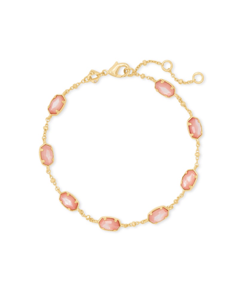 Emilie Gold Chain Bracelet in Rose Mother Of Pearl image number 0