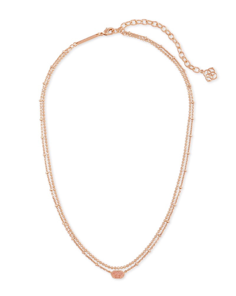 Emilie Rose Gold Multi Strand Necklace in Sand Drusy image number 2