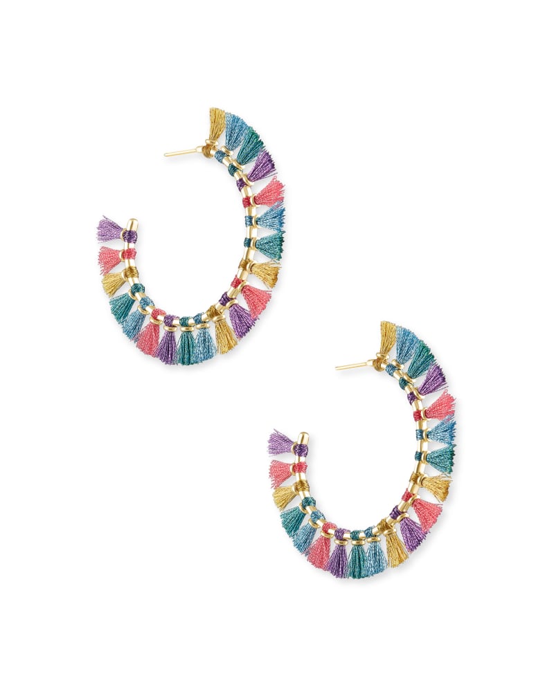 Evie Gold Hoop Earrings in Multi Mix image number 3