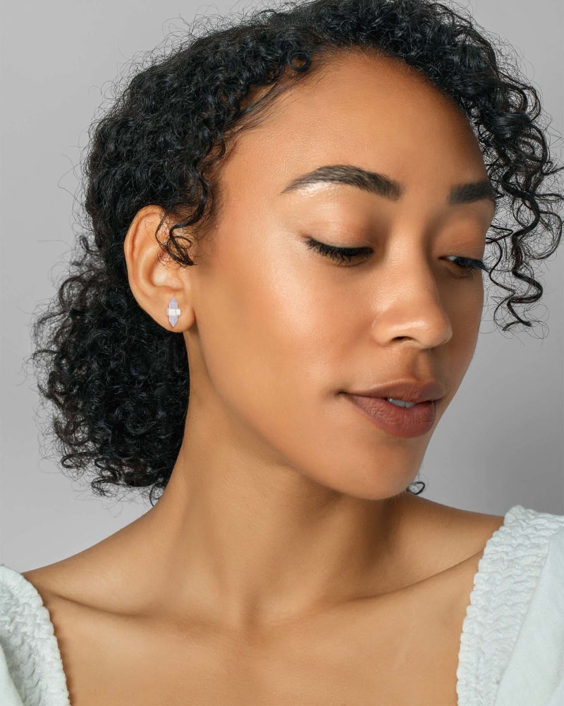 Jamie Silver Stud Earrings in Purple Amethyst Kendra Scott