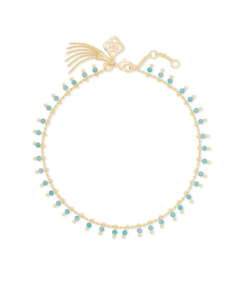 Jenna Gold Anklet in Teal Amazonite image number 0
