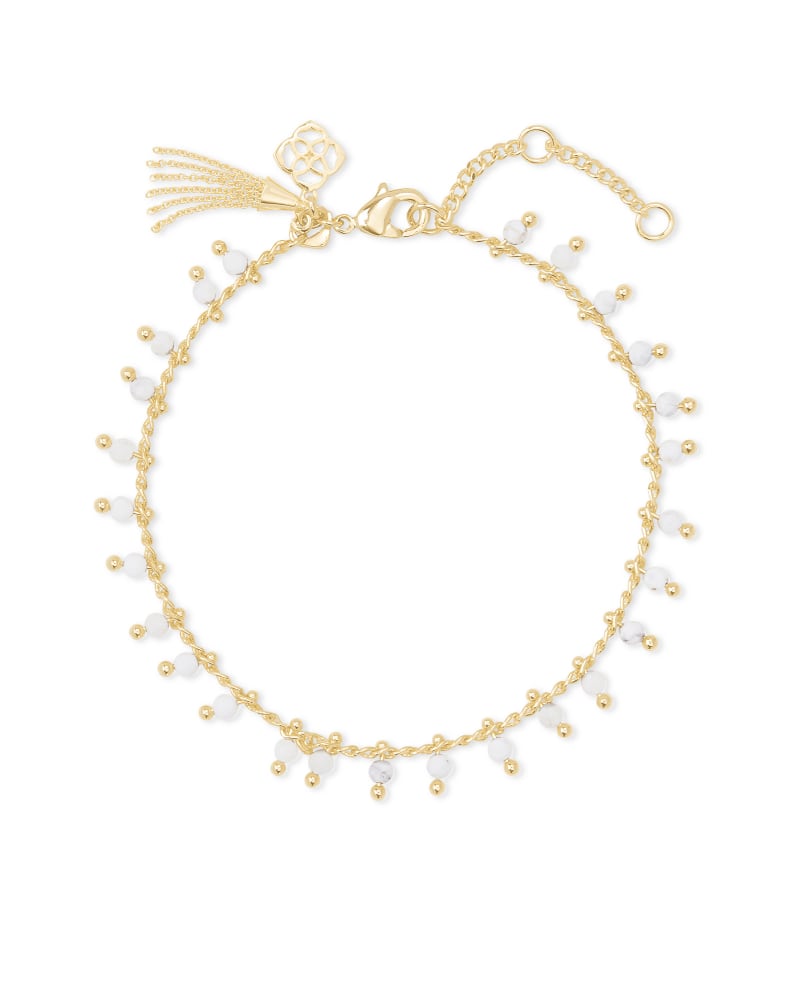 Jenna Gold Delicate Chain Bracelet in White Howlite | Kendra Scott