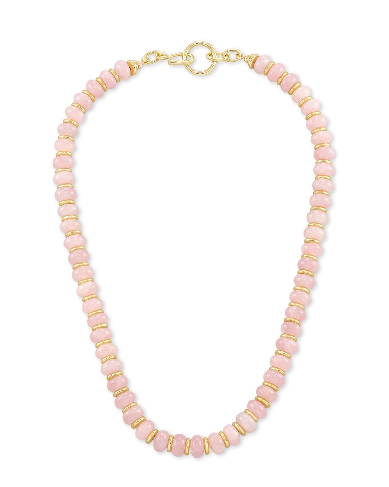 Rebecca Gold Choker Necklace in Rose Quartz image number 0
