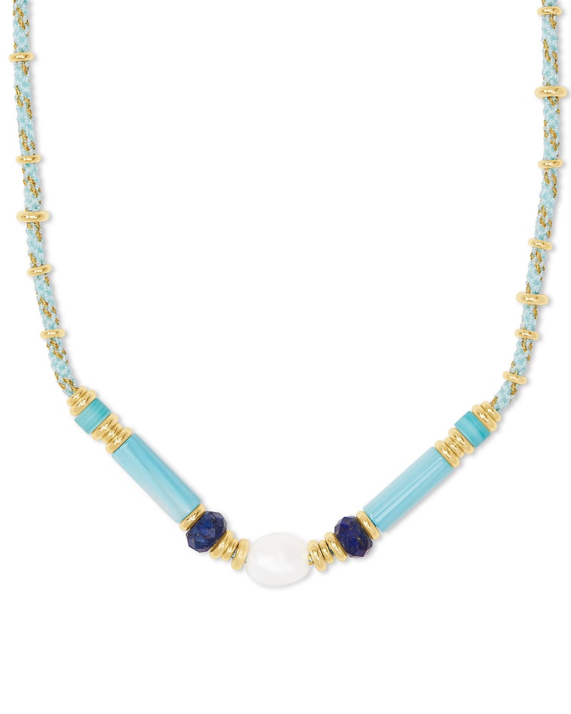 Rachel Gold Choker Necklace In Blue Mix image number 0