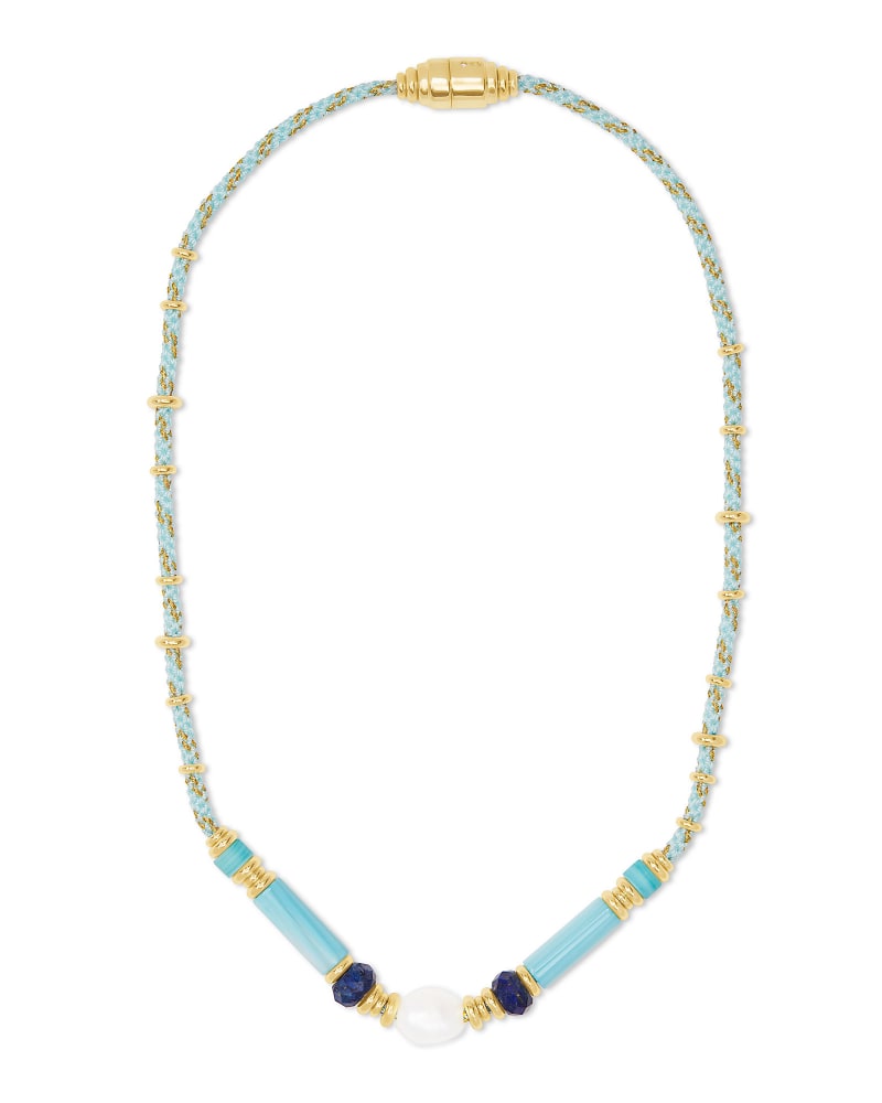 Rachel Gold Choker Necklace In Blue Mix image number 2
