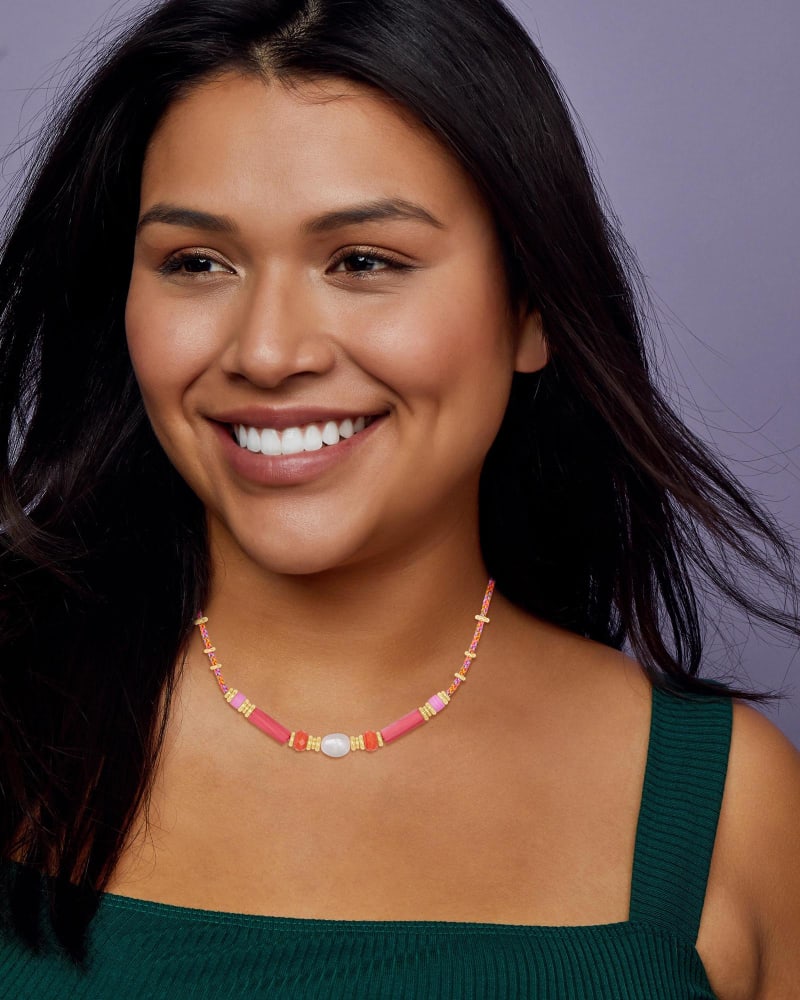 Rachel Gold Choker Necklace In Pink Mix image number 1