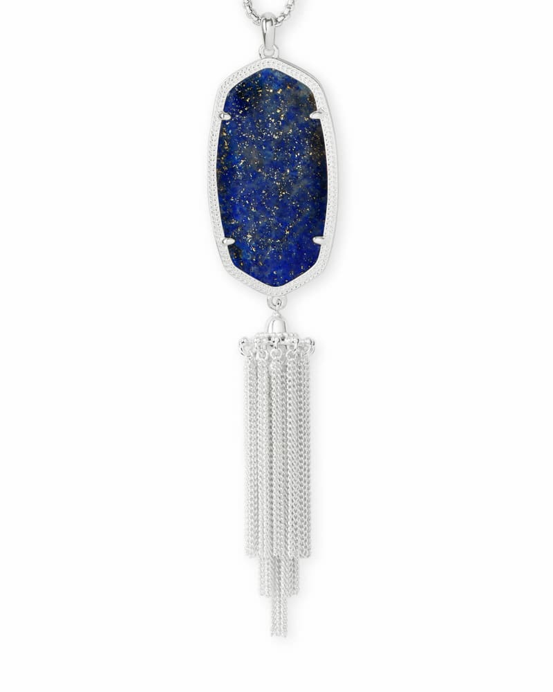 Rayne Long Pendant Necklace in Bright Silver image number 0