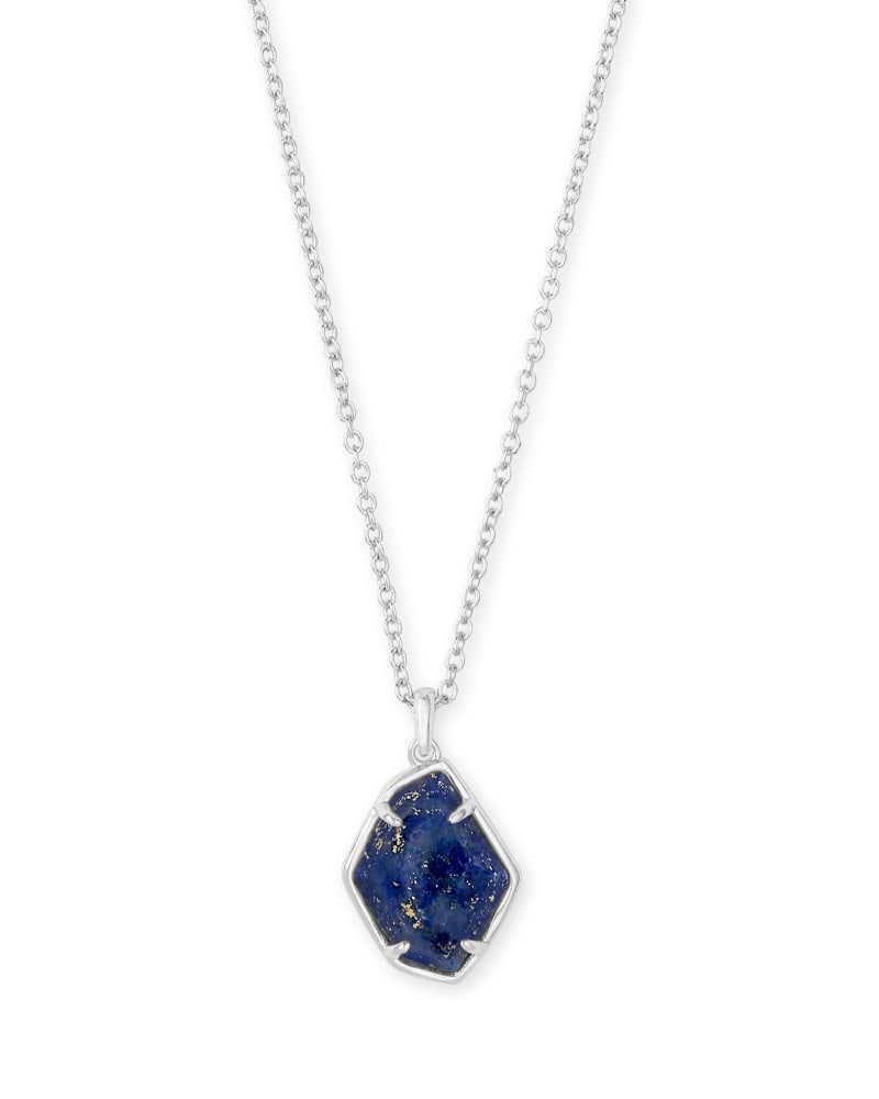 Lapis Sapphire Necklace Silver Stone Necklace Silver Blue Pendant Sterling Silver Pendant Silver Lapis Pendant