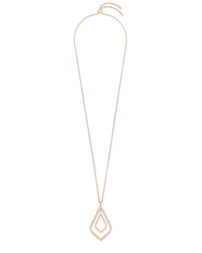 Simon Long Pendant Necklace in Rose Gold image number 2