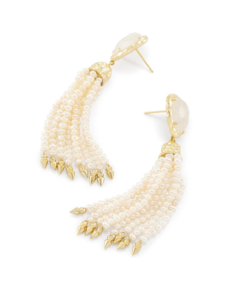 Blossom Gold Tassel Earrings in Ivory Kendra Scott