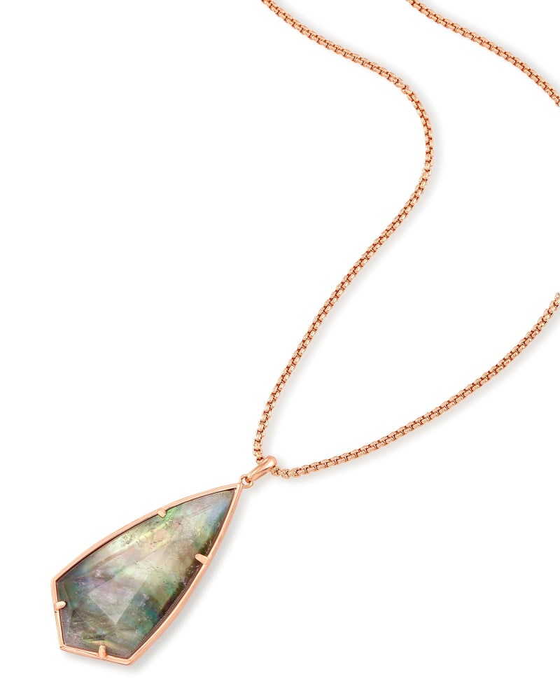 Carole Long Pendant Necklace in Crystal Gray Illusion image number 0