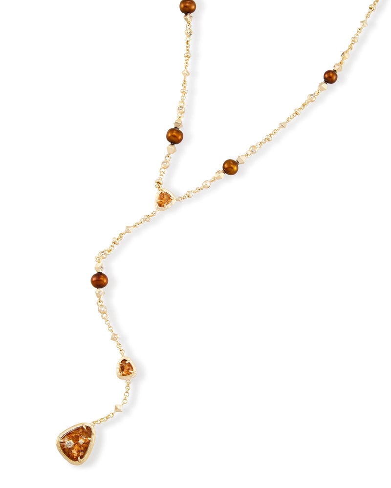 Lucielle Y Necklace in Crushed Gold Mica image number 2