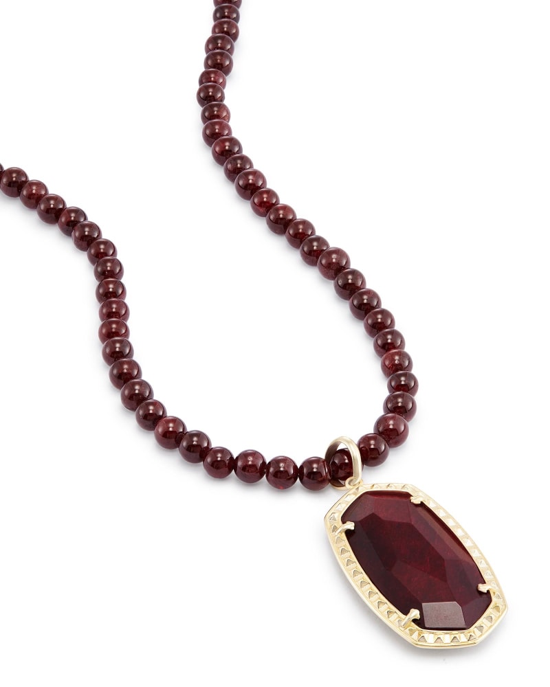 Gold Long Necklace in Garnet | Kendra Scott