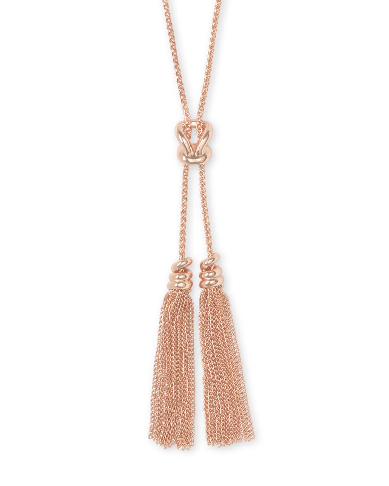 Presleigh Love Knot Y Necklace in Rose Gold image number null