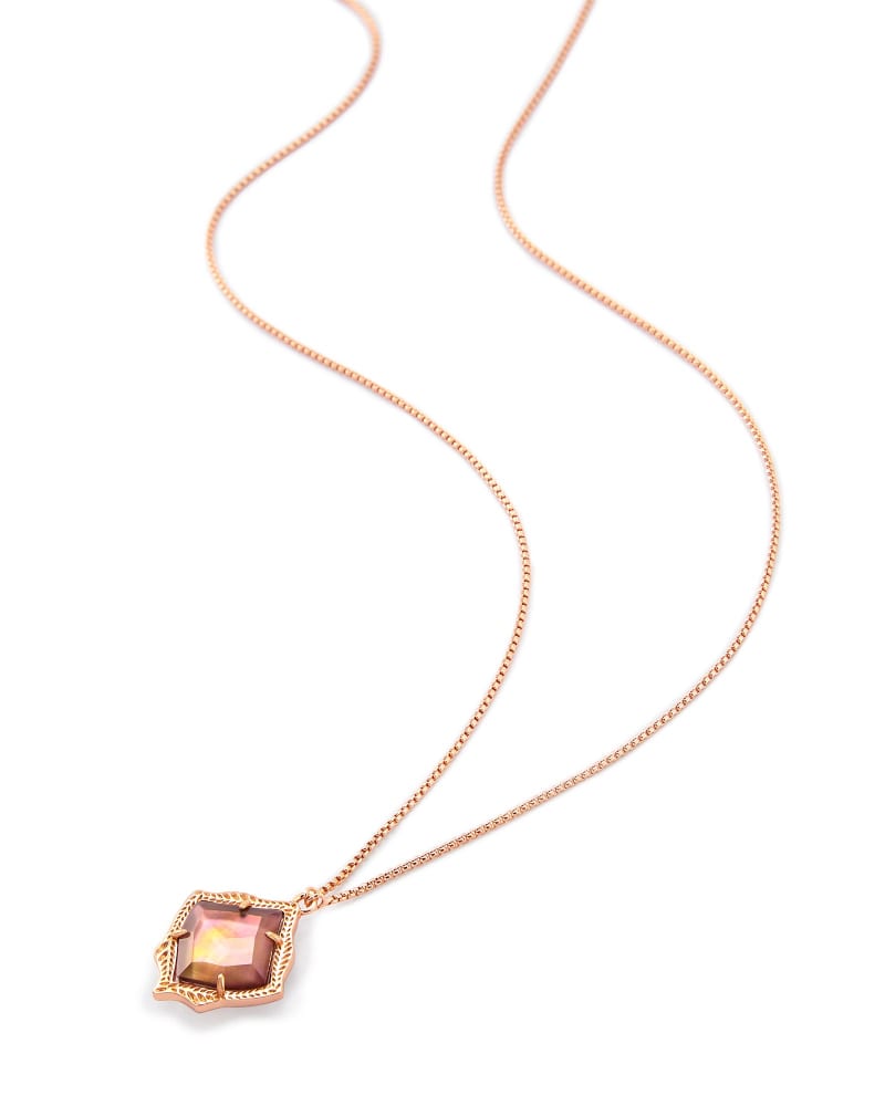 Kacey Long Pendant Necklace in Brown Pearl image number 1