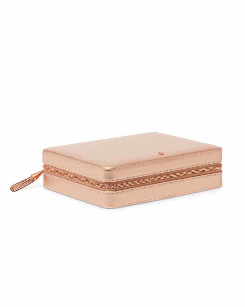 Large Travel Jewelry Case in Rose Gold image number 0
