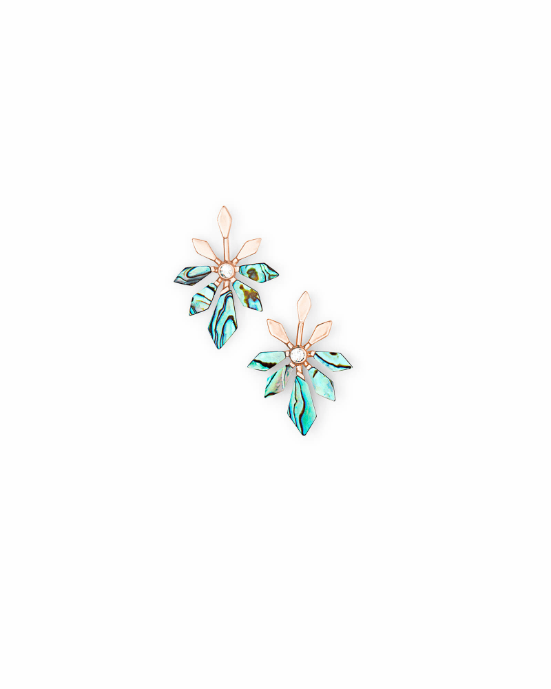 Tawny Rose Gold Stud Earrings in Abalone Shell image number 0