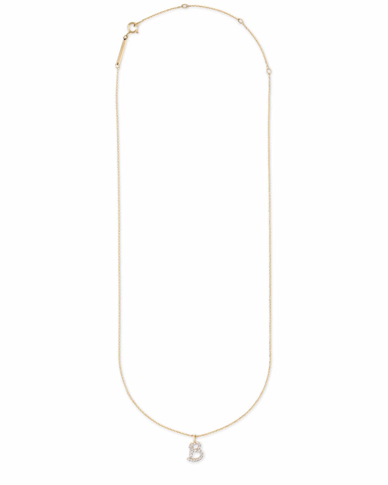 Diamond Letter B Pendant Necklace in 14k Yellow Gold image number 2