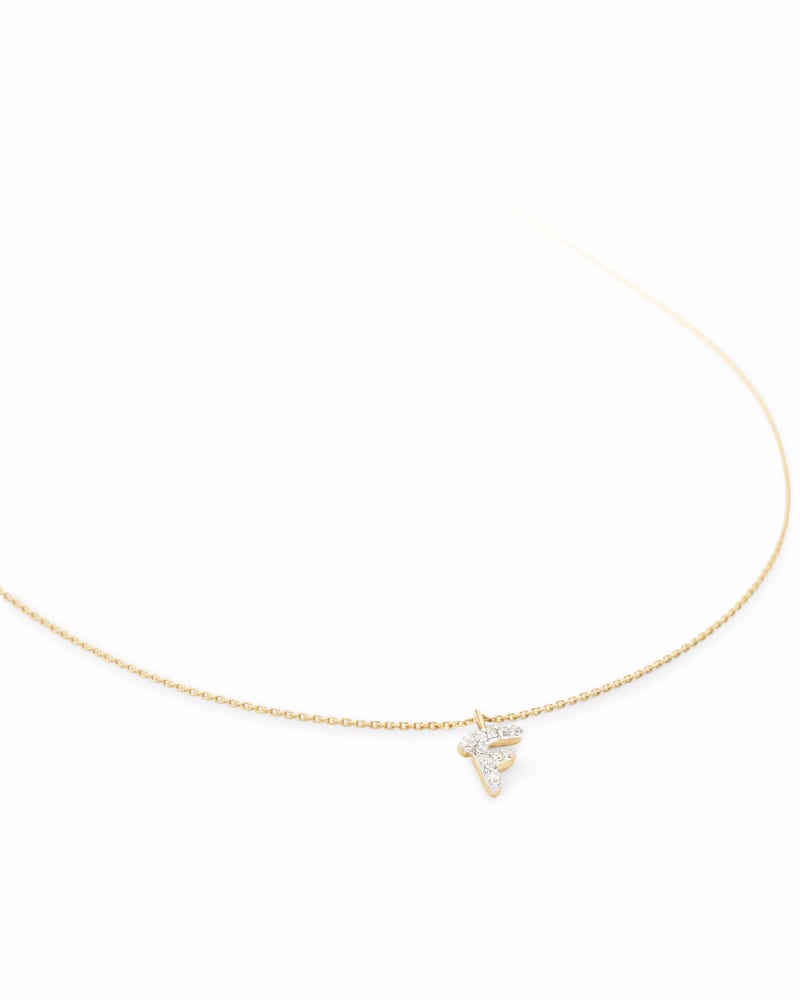 Diamond Letter F Pendant Necklace in 14K Yellow Gold image number 0