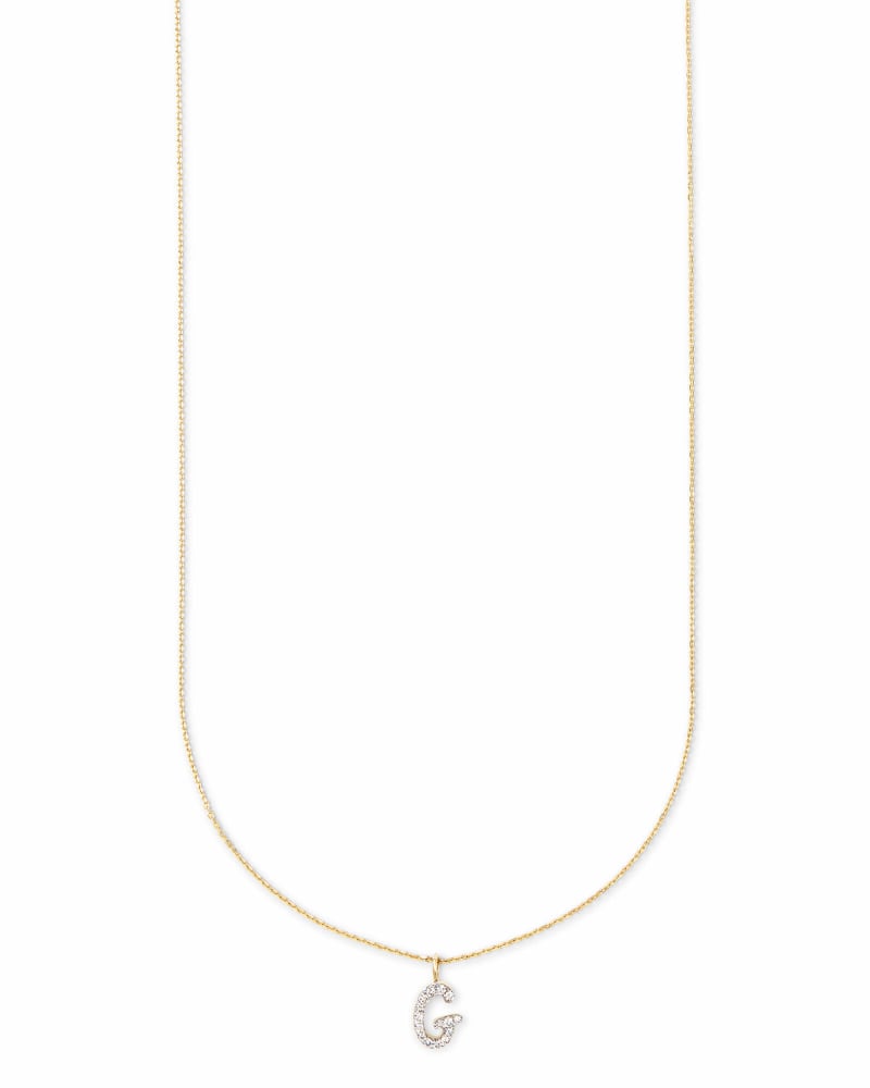 Diamond Letter G Pendant Necklace in 14K Yellow Gold image number 3