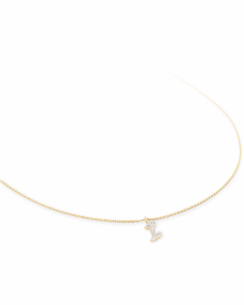 Diamond Letter I Pendant Necklace in 14K Yellow Gold image number 0