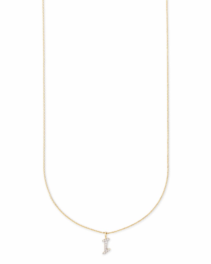 Diamond Letter I Pendant Necklace in 14K Yellow Gold image number 3