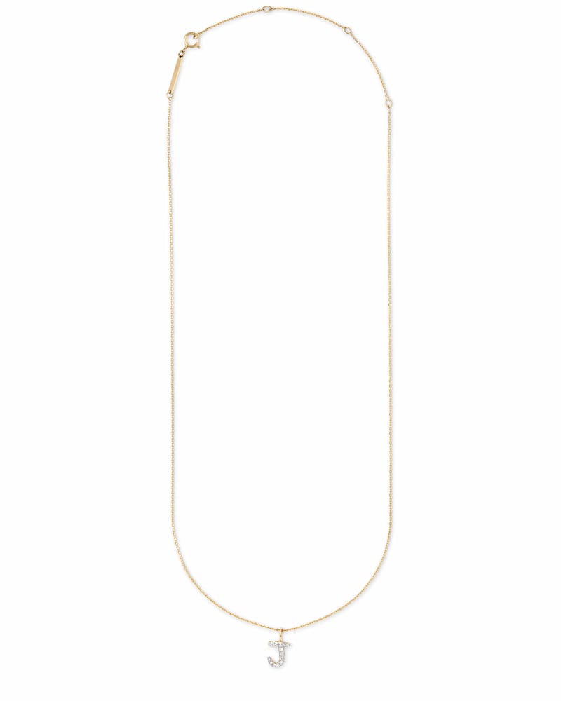 Diamond Letter J Pendant Necklace in 14k Yellow Gold image number 2