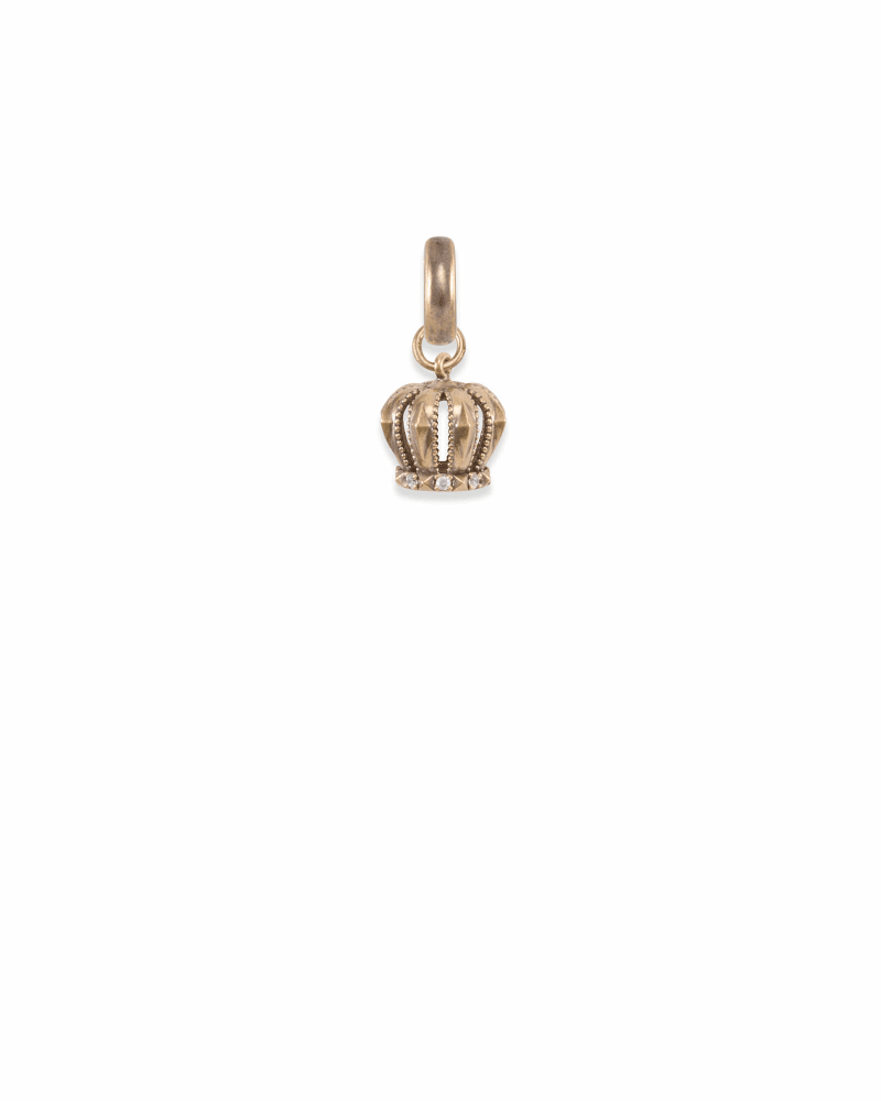 London Crown Charm in Vintage Gold image number 3