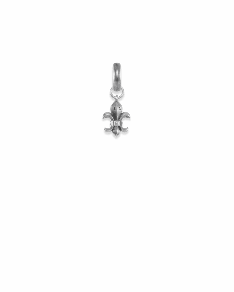 Louisiana Fleur-de-lis Charm in Vintage Silver image number 2