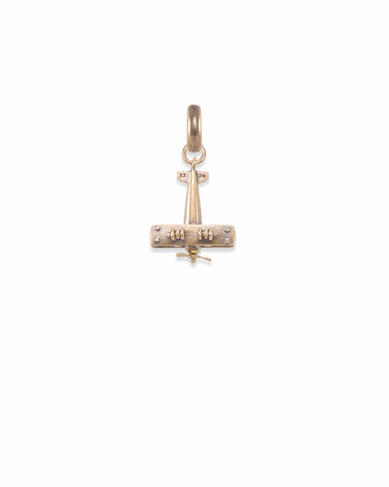 North Carolina Airplane Charm in Vintage Gold image number 2