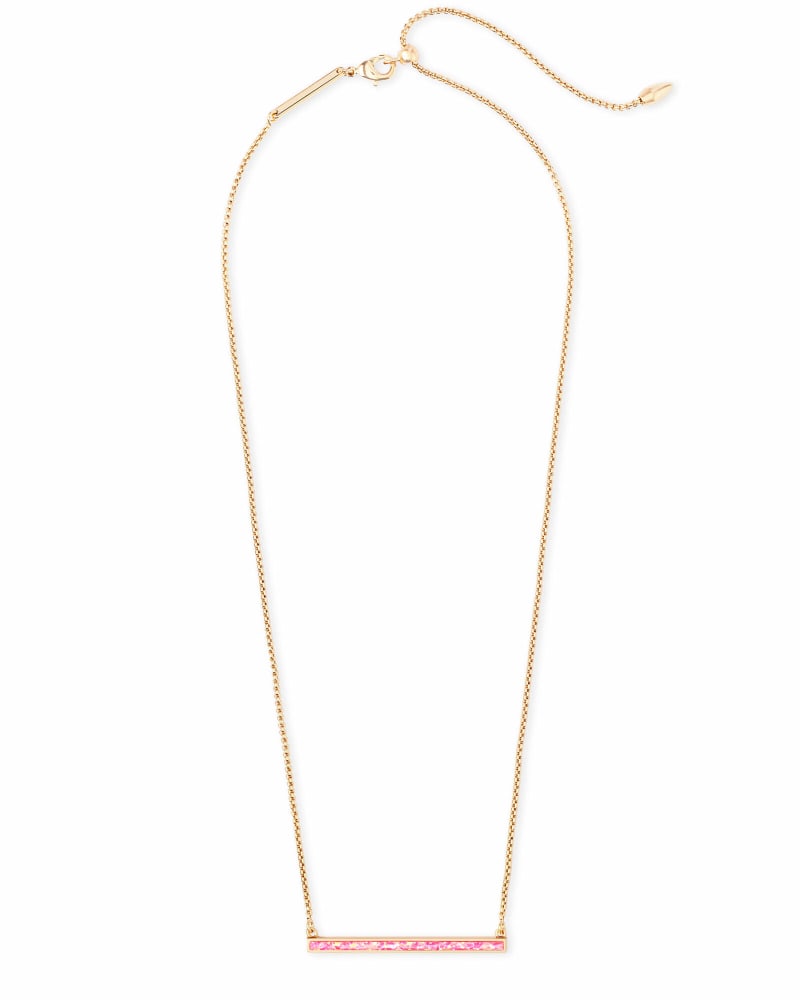 Kelsey Gold Pendant Necklace in Hot Pink Kyocera Opal image number 2