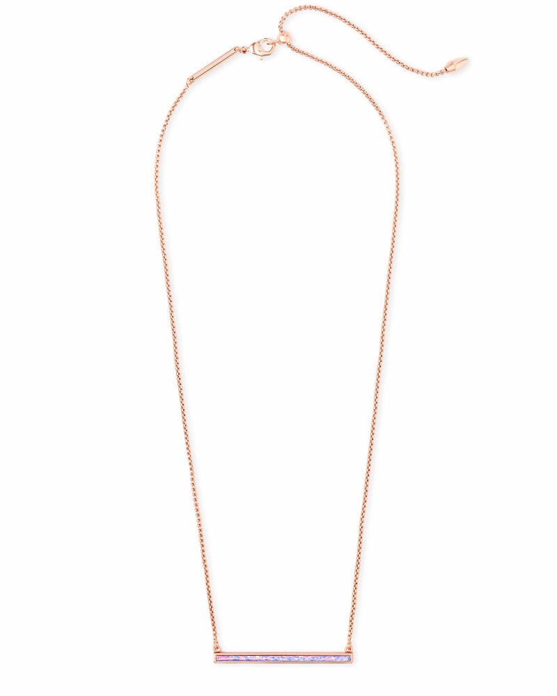 Kelsey Rose Gold Pendant Necklace in Lavender Kyocera Opal image number 2