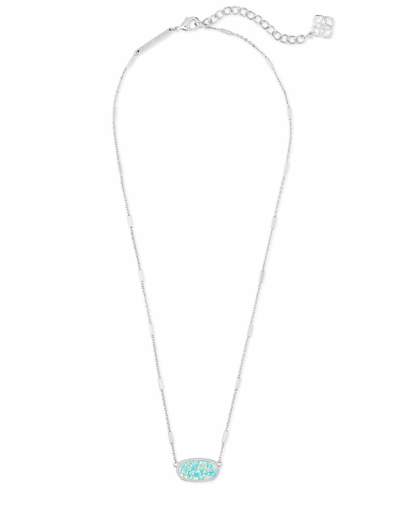 Miley Bright Silver Pendant Necklace in Mint Kyocera Opal image number 2