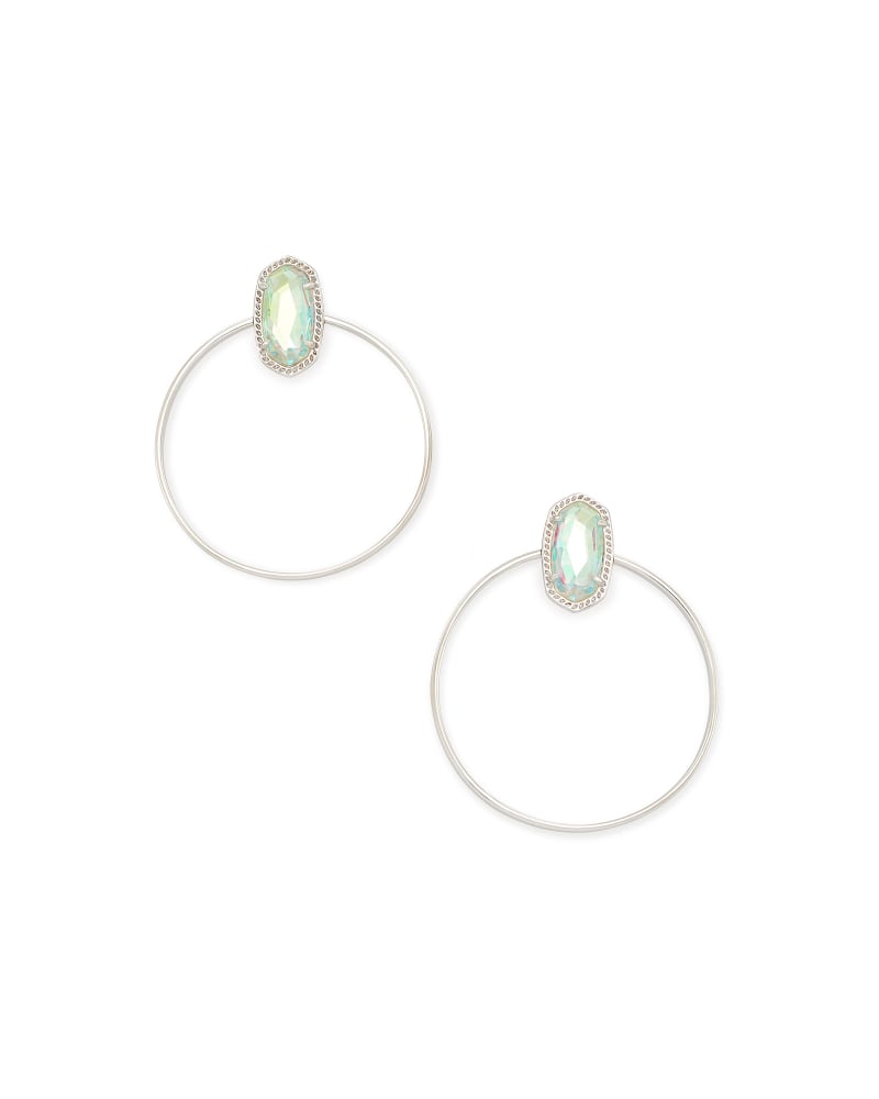 Mayra Silver Hoop Earrings in Dichroic Glass image number 0