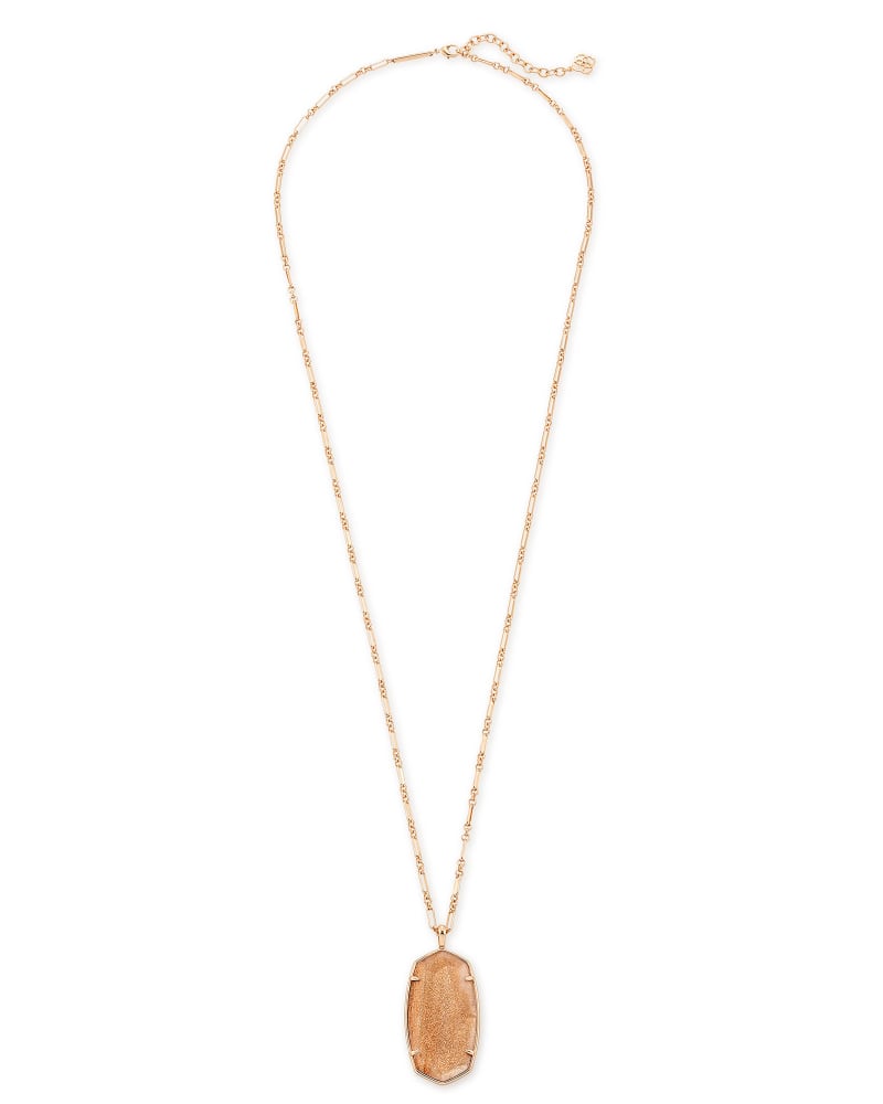 Faceted Reid Rose Gold Long Pendant Necklace in Gold Dusted Pink Illusion image number 2
