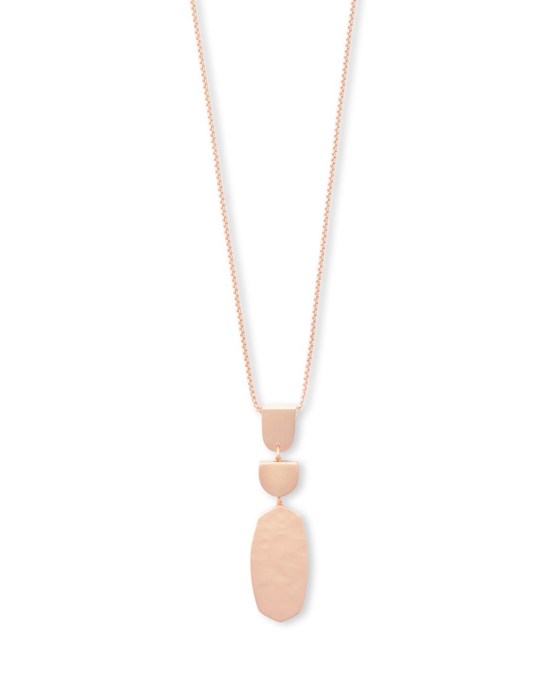 Noah Long Pendant Necklace in Rose Gold image number 0