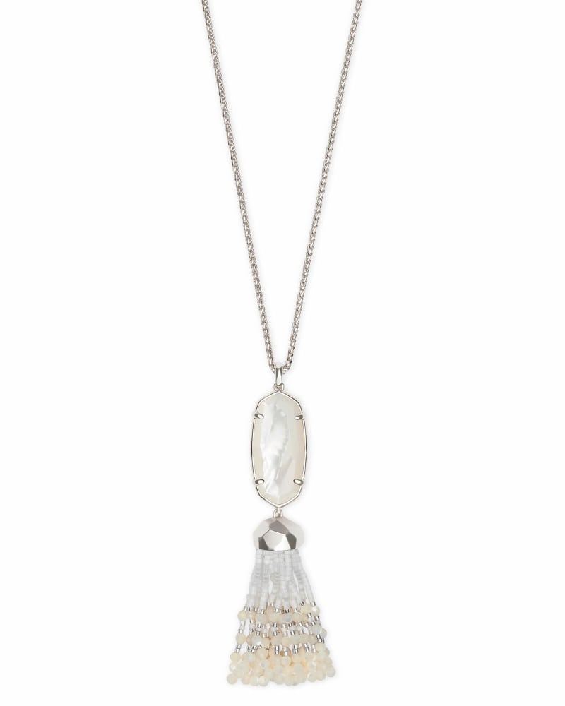Eva Long Pendant Necklace in Silver image number 0