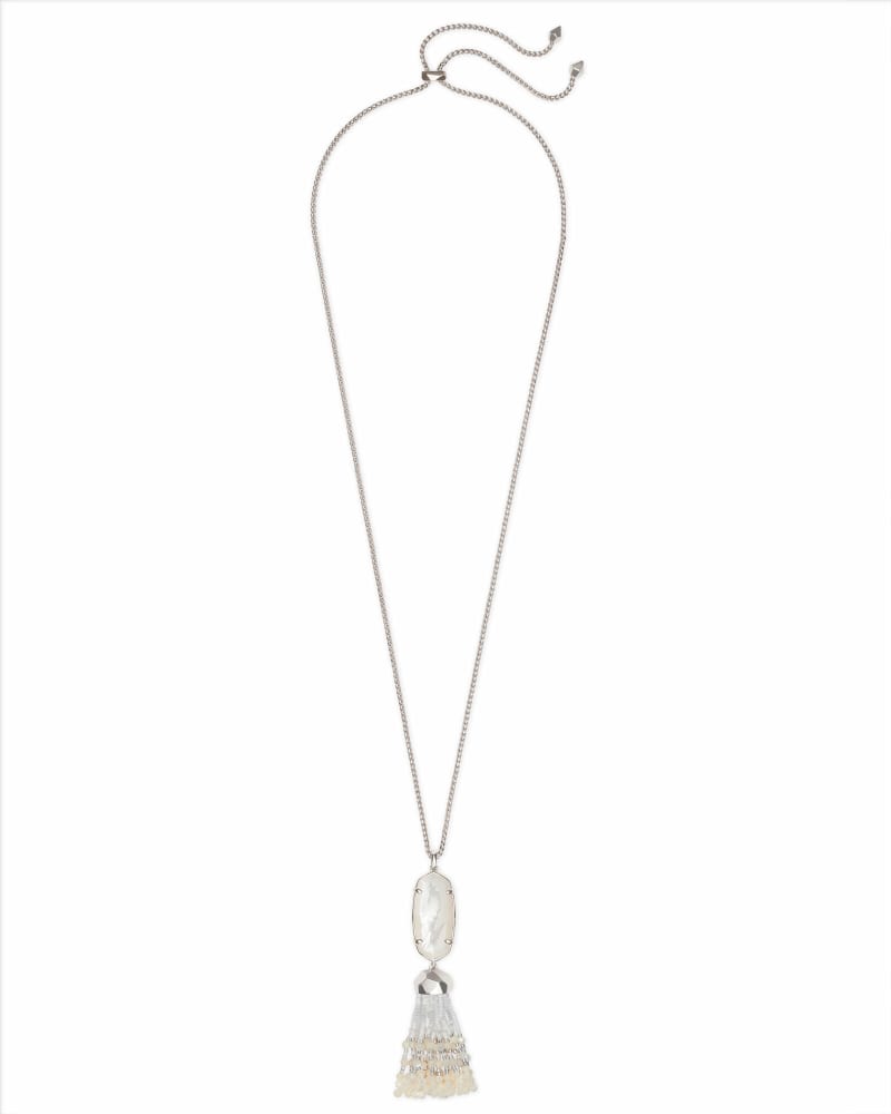 Eva Long Pendant Necklace in Silver image number 2
