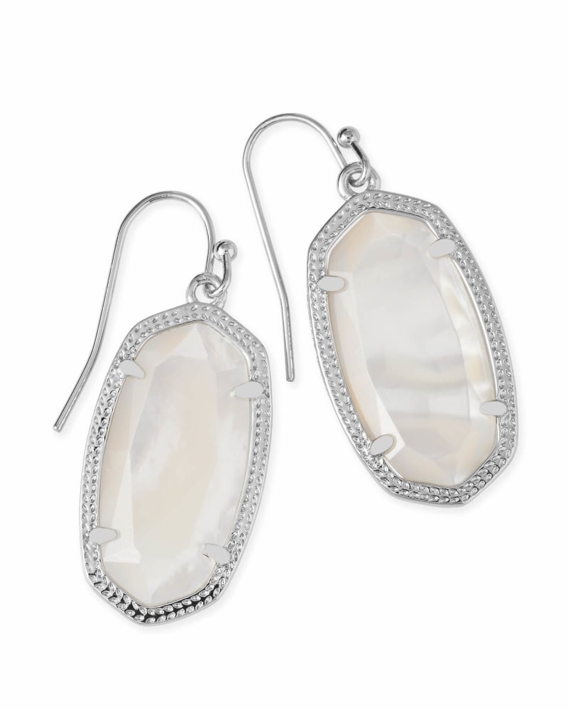 Dani Silver Drop Earrings in Ivory Pearl image number 0