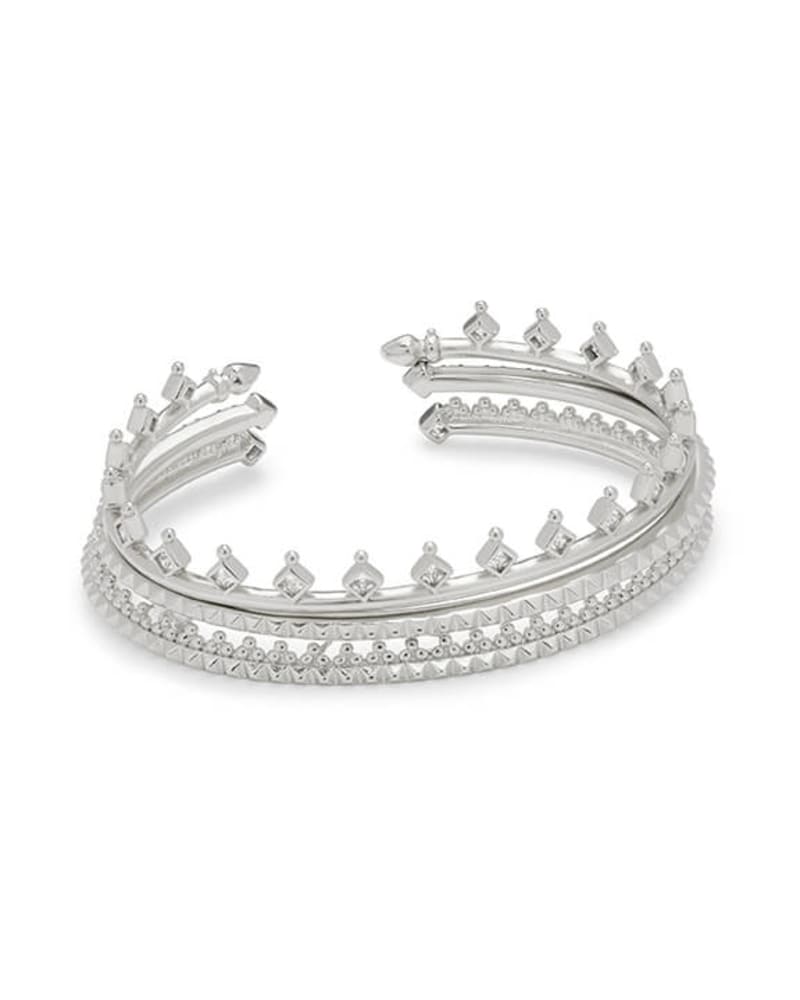 Delphine Silver Pinch Cuff Bracelet Set image number 0